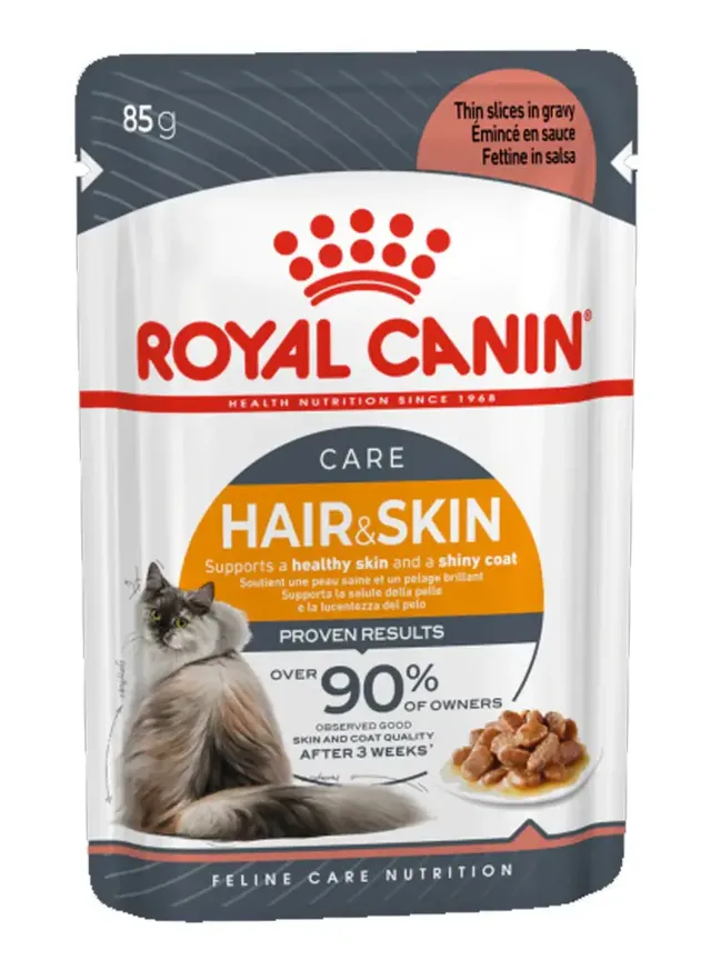 royal canin Feline Care Nutrition Hair & Skin in Gravy Adult Wet Cat Food