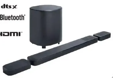 JBL Bar 1000MK2 7.1-channel soundbar system with detachable surround speakers and Dolby Atmos