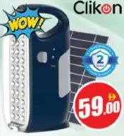 Clikon فانوس طوارئ بالطاقة الشمسية