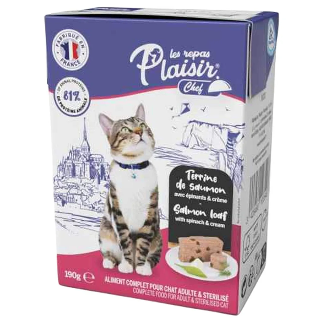 La Repas Plaisir Chef Salmon Loaf with Spinach and Cream Adult Cat Food