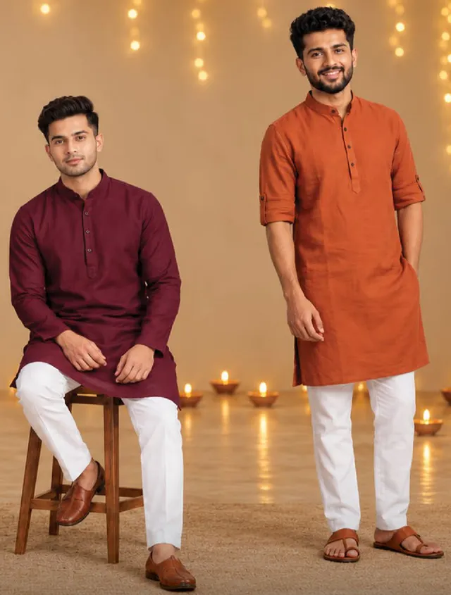 Men’s Solid Long Kurta
