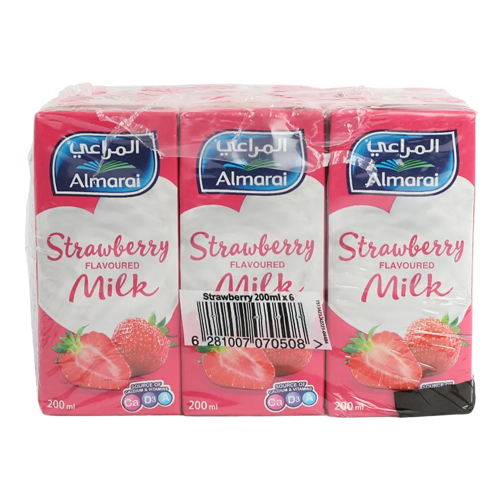 المراعي Almarai حليب فراولة ممتاز UHT 200ml x 6pcs
