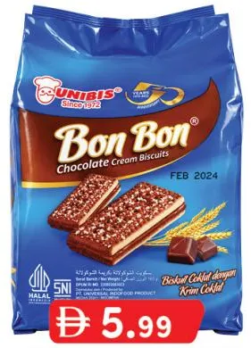 Unibis Bon Bon Chocolate Cream Biscuits