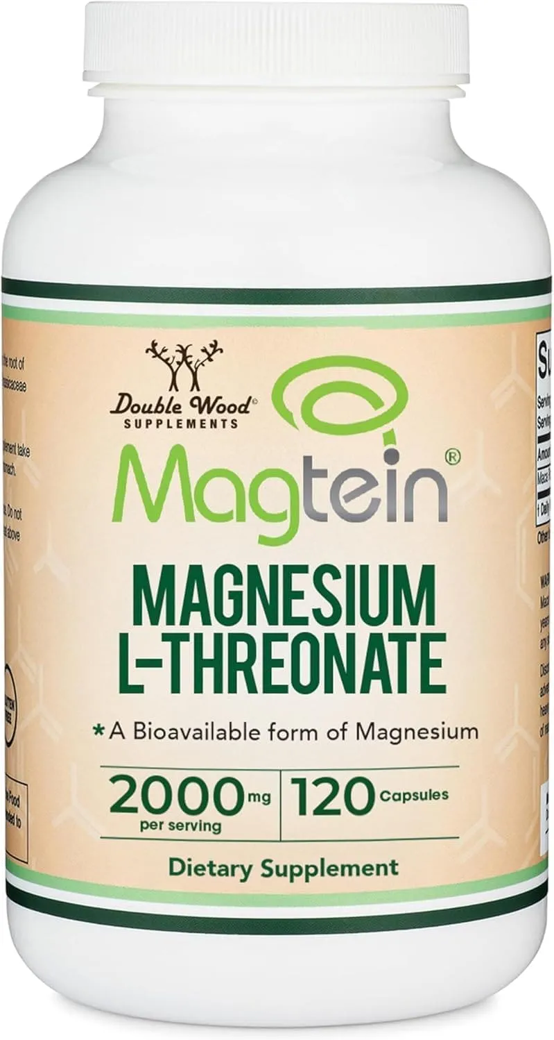 Double Wood Supplements مغنيسيوم إل-ثريونات (120 × 2000mg كبسولة)