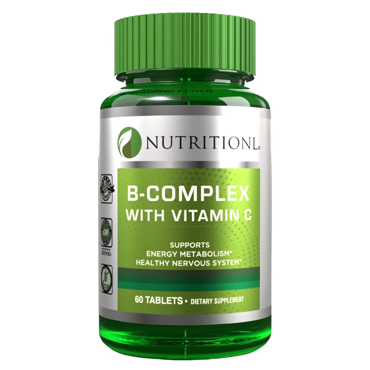 Nutritionl مكمل غذائي B-Complex مع فيتامين C، 60 قرصاً