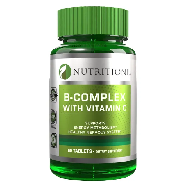 Nutritionl B-Complex with Vitamin C Dietary Supplement, 60 Tablets