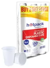 Hotpack أكواب بلاستيك للاستعمال مرة واحدة