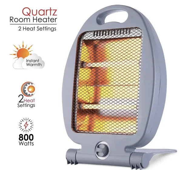 dealio Quartz Room Heater 800W with 2 Heat Settings, Instant Warmth, Portable Design for Home and Office Heating - Ideal for Cold Seasons