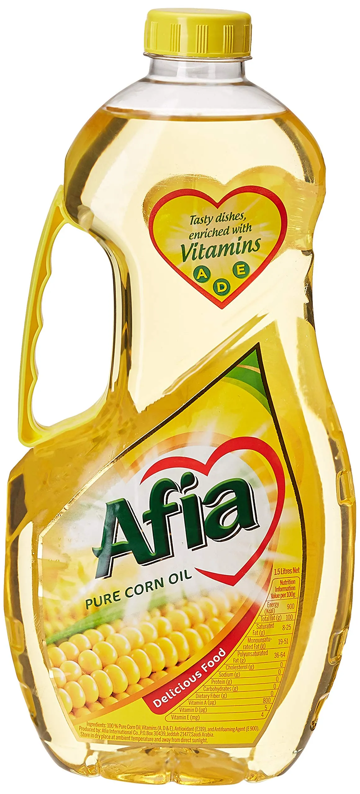 Afia زيت ذرة نقي مدعم بالفيتامينات