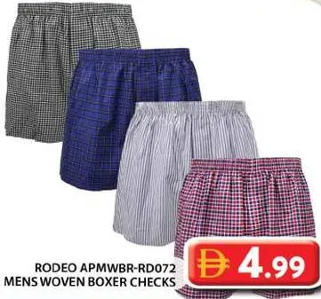 Rodeo Mens Woven Boxer Checks APMWBR-RD072