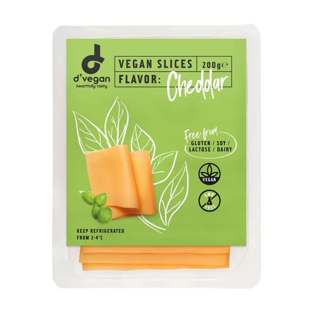 D'Vegan Slices Cheddar Flavoured