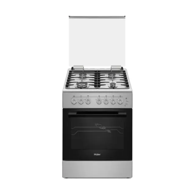 Haier 4 Burner Stainless Steel Freestanding Gas Cooking Range, 60 x 60 cm, Inox Silver, HCR6060GT1