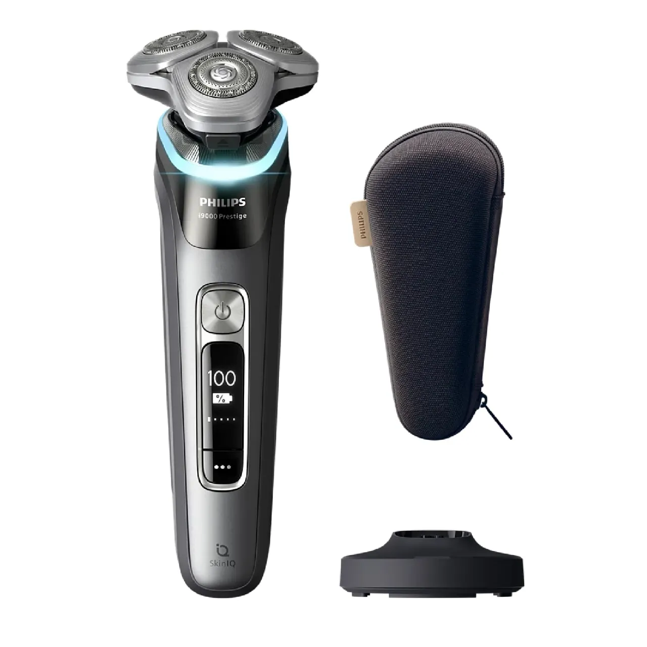 Philips ماكينة حلاقة كهربائية للرجال للاستخدام الجاف والرطب i9000 Prestige مع SkinIQ، رمادي داكن، XP9202/10