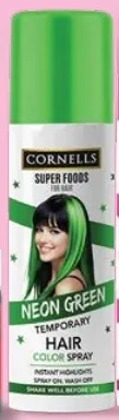 Cornells بخاخ لون شعر مؤقت أخضر نيون