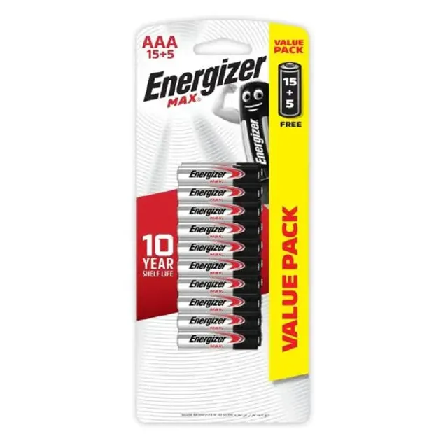 Energizer Max AAA Alkaline Batteries - 15 + 5 Pack
