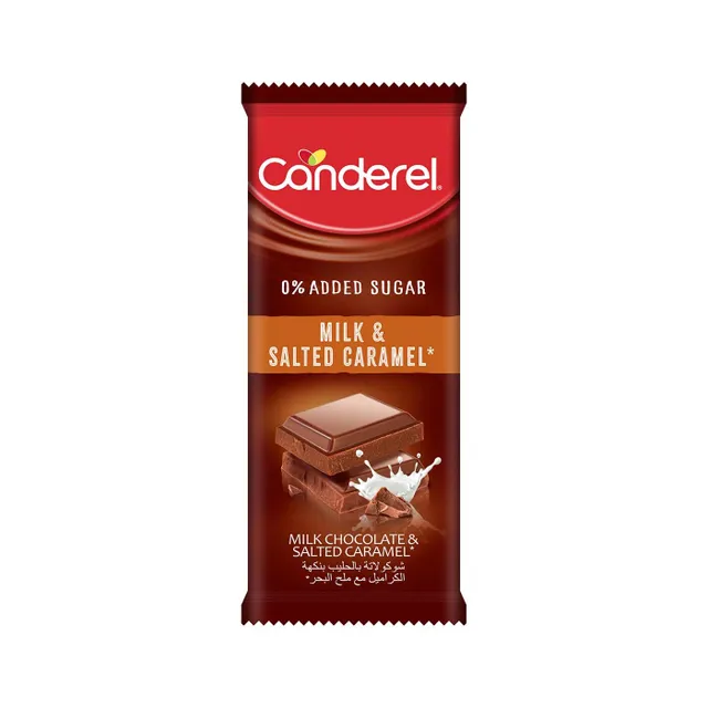 Canderel No Added Sugar Salted Caramel Milk Chocolate