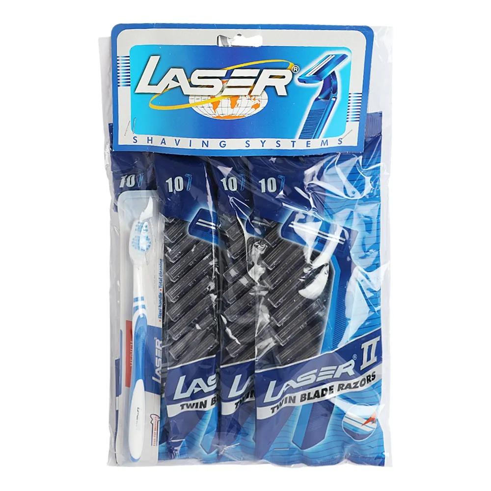 Laser شفرة حلاقة للاستعمال مرة واحدة، 10 Pcs