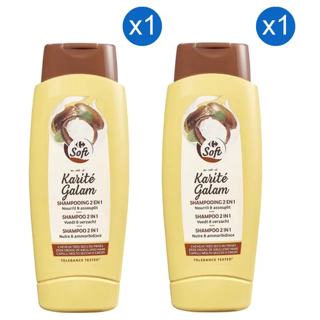 Carrefour Soft Karite Shea Butter Dry Hair 2-in-1 Shampoo and Conditioner