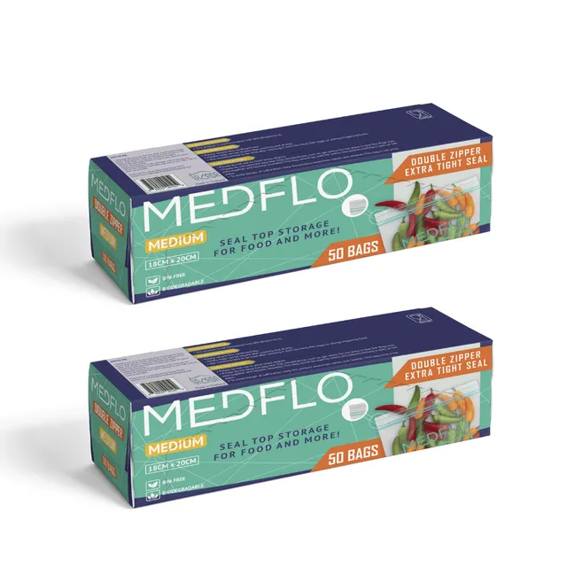 Medflo Top Seal Storage Bag Medium - 2 x 50 Pcs