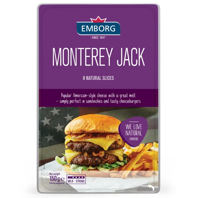 Emborg Monterey Jack Cheese Slices 8 pcs