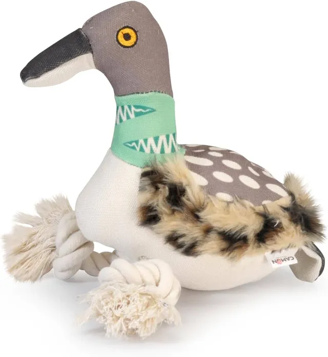 camon Plush Birds with Rope and Squeaker Dog Toys
