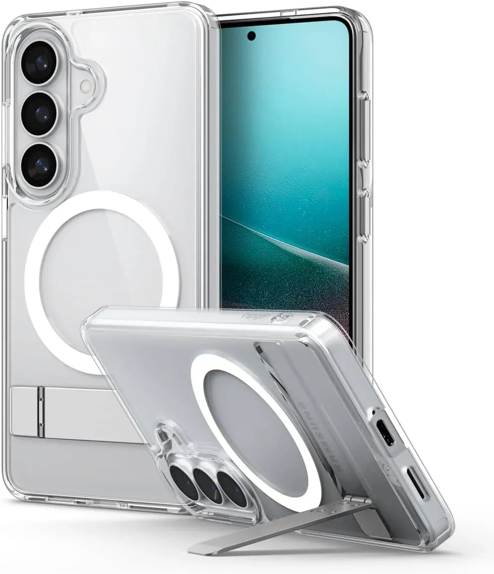 spigen غطاء Ultra Hybrid S MagFit لهاتف Samsung Galaxy S26 PLUS متوافق مع MagSafe مع مسند - أبيض شفاف
