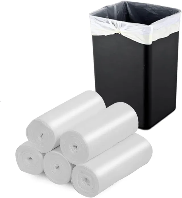 Mufaens Trash Bags - 5 Gallon Durable Garbage Bag, Perfect for Tall Trash Cans Green Thicken Recycling Bin Bags for Kitchen, Bathroom, Camping, Office, Car WHITE