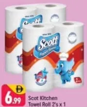 Scott رول مناديل مطبخ بيضاء