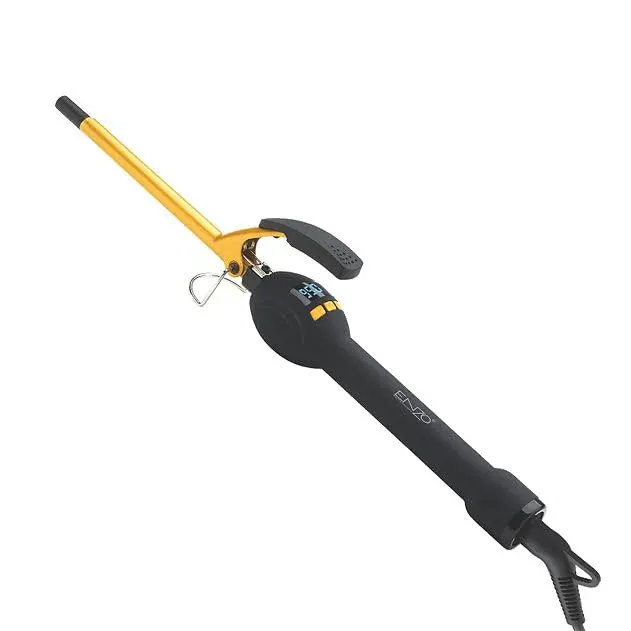 enzo EN‐2228 Hair Curler - 9 mm Ceramic Barrel With Adjustable Temperature, LED Display, 360° Swivel Cord & Automatic Shut‐Off - Intl Version - Black