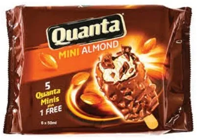 Quanta ميني ستيك آيس كريم متعدد العبوات بالفول السوداني / اللوز