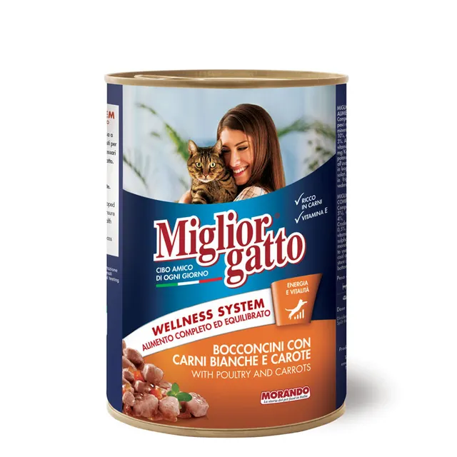 Miglor Miglior Gatto Chunks with Poultry and Carrot Cat Wet Food