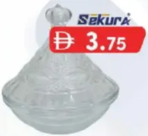 Sekura وعاء زجاجي للحلوى W116-1/2