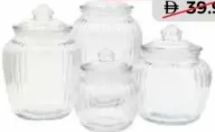 Set of 4 Glass Canisters