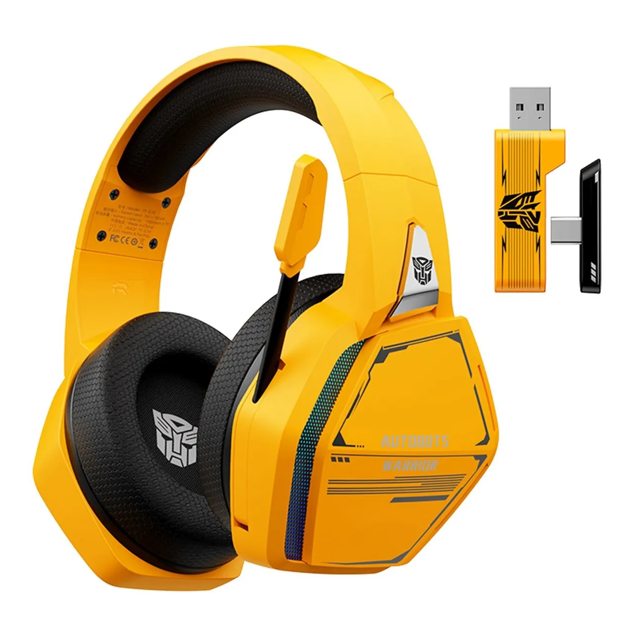 Transformers سماعة رأس TF-G10 بلوتوث لاسلكية فوق الأذن، أصفر
