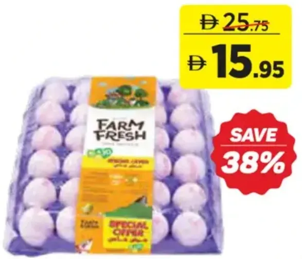 Farm Fresh البيض الأبيض متوسط الحجم