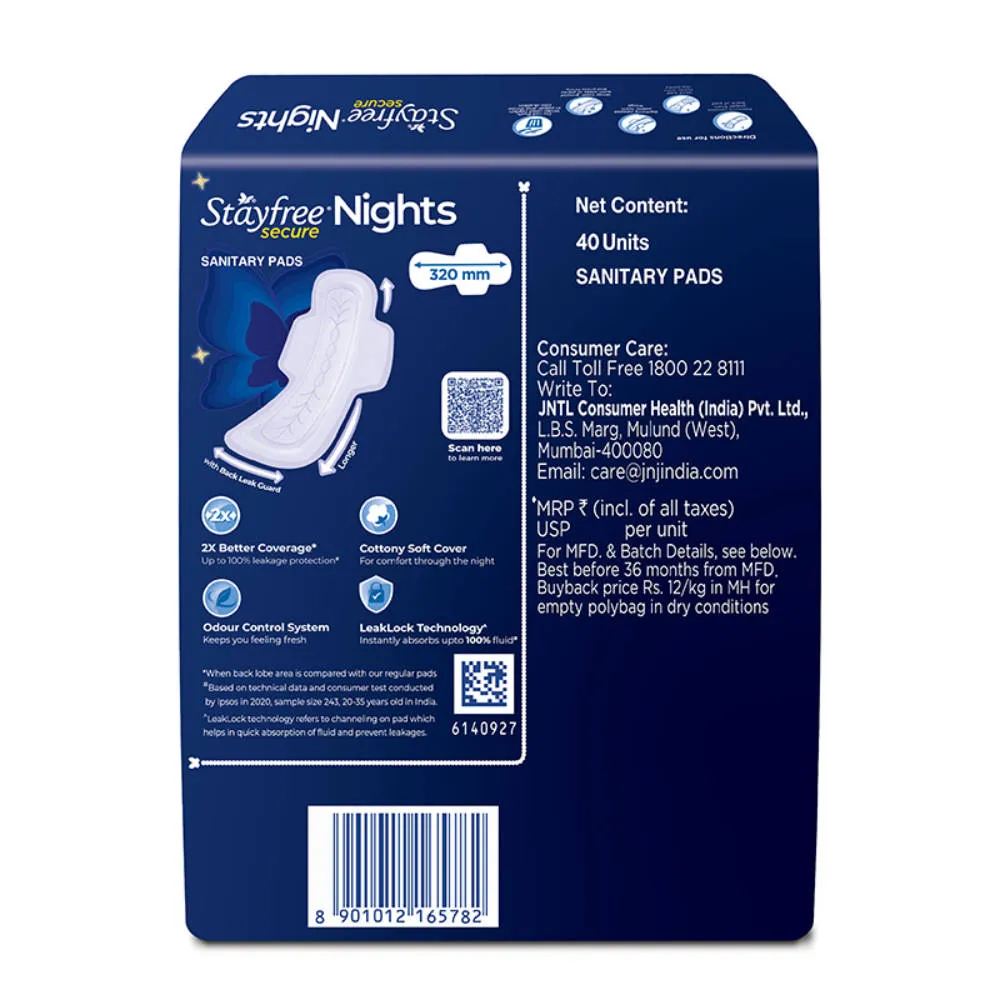 Stayfree فوط صحية Secure Nights