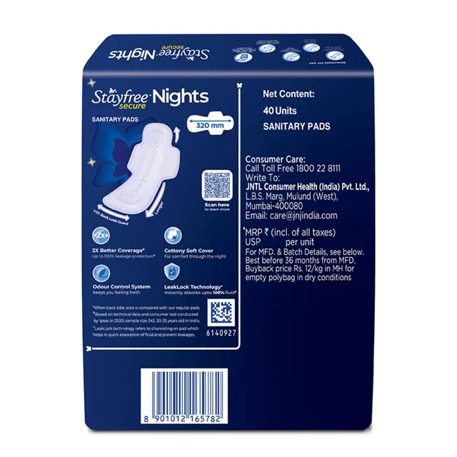 Stayfree Secure Nights Pads Xxl