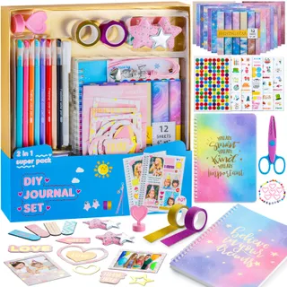 Poaoed DIY Journal Kit for Girls Ages 8-14, ScrapbookDiary Kit, Gift Set