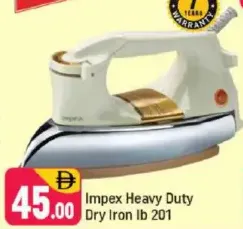 Impex Heavy Duty Dry Iron Ib 201