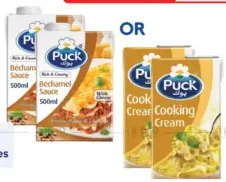 Puck Cooking cream or bechamel sauce