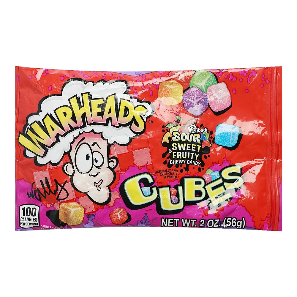 Warheads مكعبات حلوى مطاطية حامضة وحلوة بالفواكه