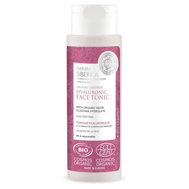 Natura Siberica Organic Certified Hyaluronic Face Tonic with Snow Cladonia Hydrolate Age-Defying