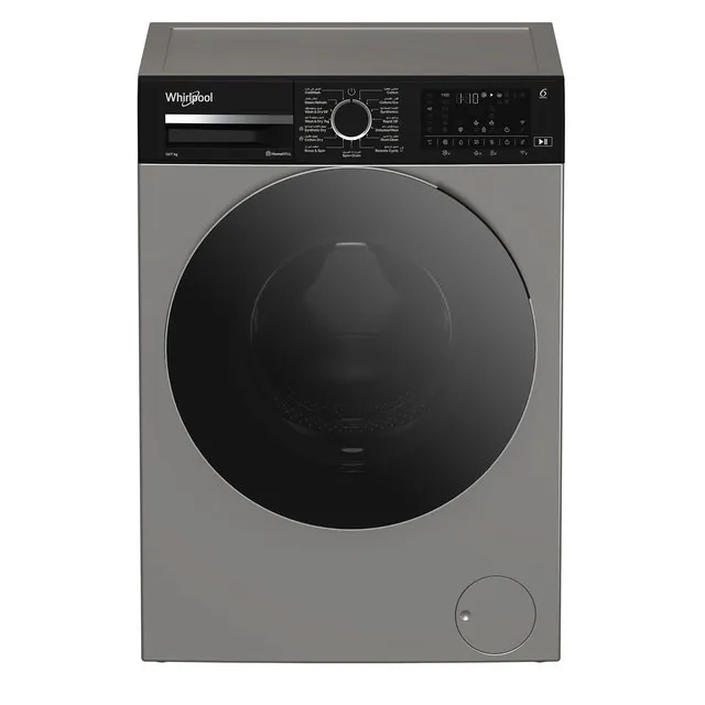 Whirlpool Freestanding Washer Dryer ( / ), RPM 1400, 15 Programs, Digital Display, Child Lock, Automatic Water Adjustment System, Unbalanced Load Control, Brushless Motor, Gray WWD107143D SBME