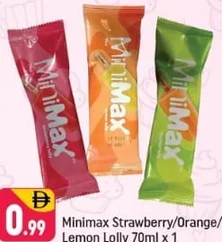 Minimax مصاصة بنكهة الليمون / البرتقال / الفراولة