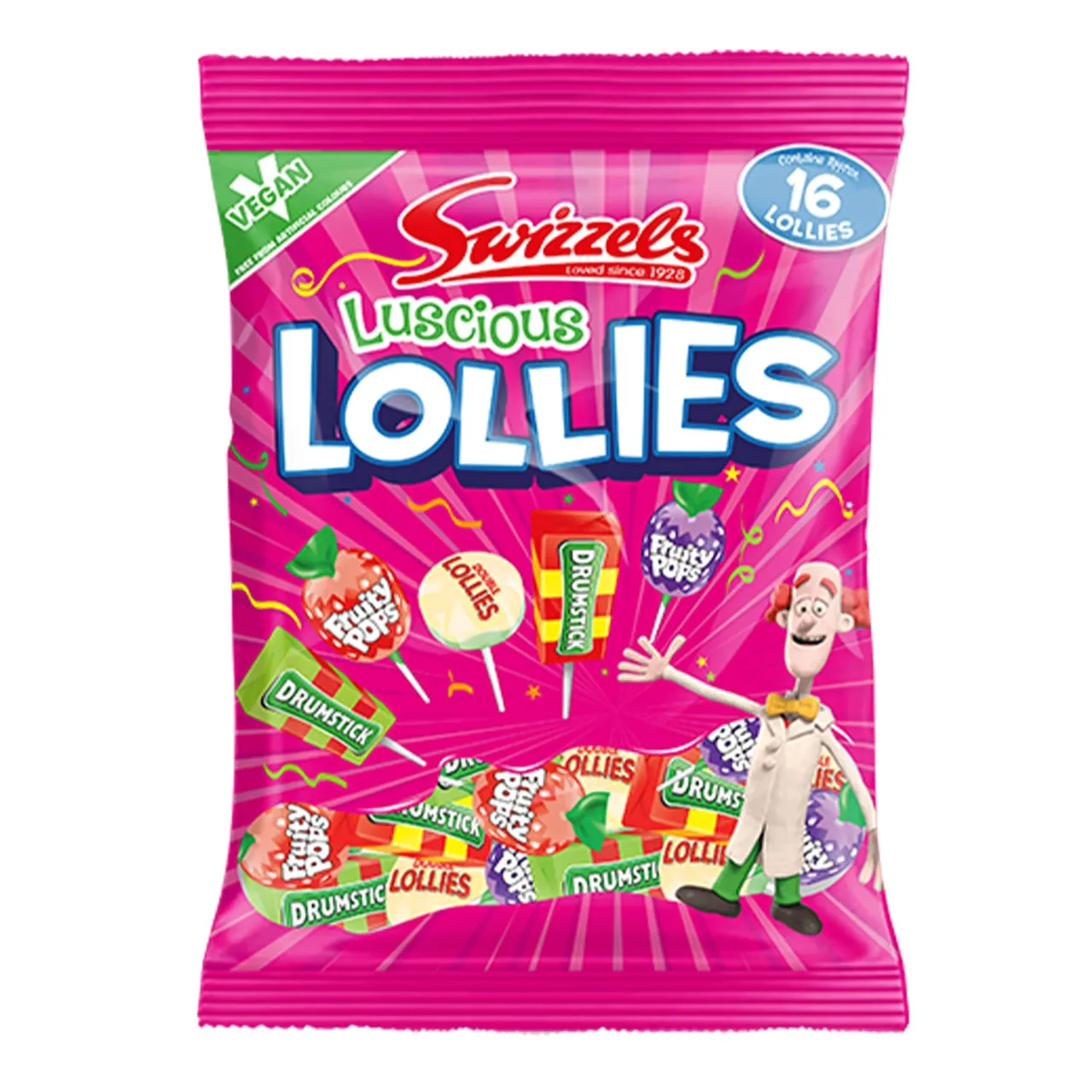 Swizzels Matlow Luscious Lollies مصاصات متنوعة نباتية