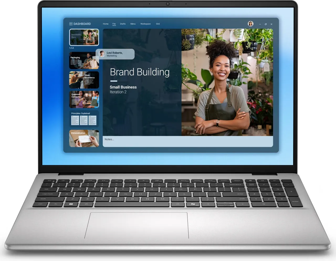 Dell DC16251 لابتوب بشاشة لمس 16" - معالج Intel Core 7 150U، ذاكرة 32GB DDR5 5600MHz، تخزين 1TB SSD، شاشة لمس 16" FHD+ 2K، رسومات Intel، نظام Windows 11، لوحة مفاتيح إنجليزية، فضي بلاتيني