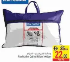 fine feather Quilted Pillow