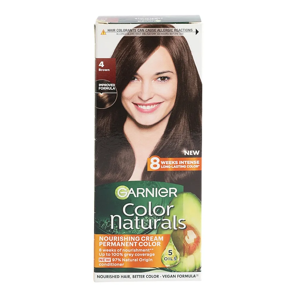 Garnier Color Naturals صبغة كريمية مغذية دائمة، 4 بني