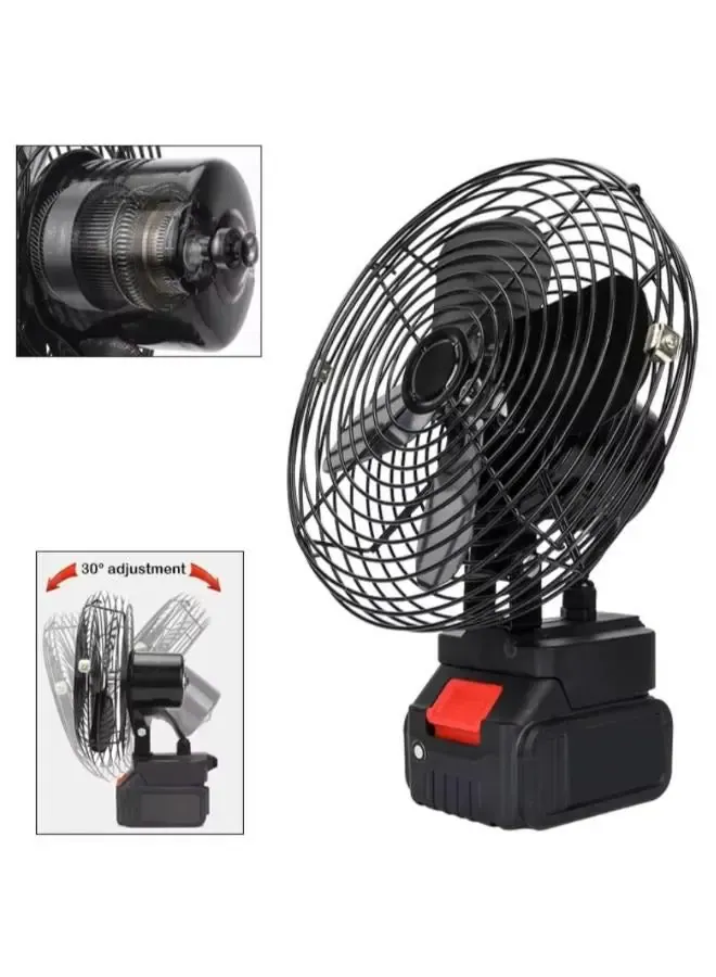 generic مروحة كهربائية 8 Inch لبطارية ليثيوم 21V مروحة تبريد محمولة مروحة طاولة شخصية محمولة للمنزل والرحلات والتخييم والمكتب