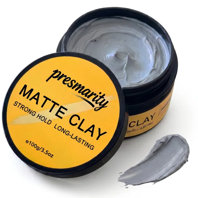 Presmarity Hair Clay for Men, Strong Hold with Natural Matte Finish, 3.5oz